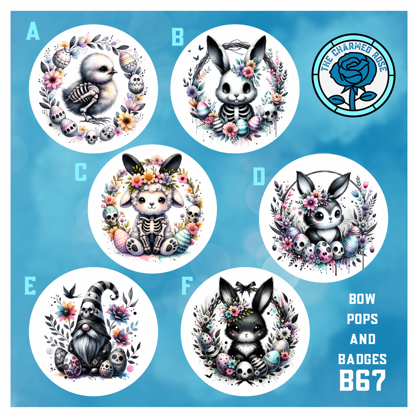 Easter themed - Bow Pops & Badges (B67)