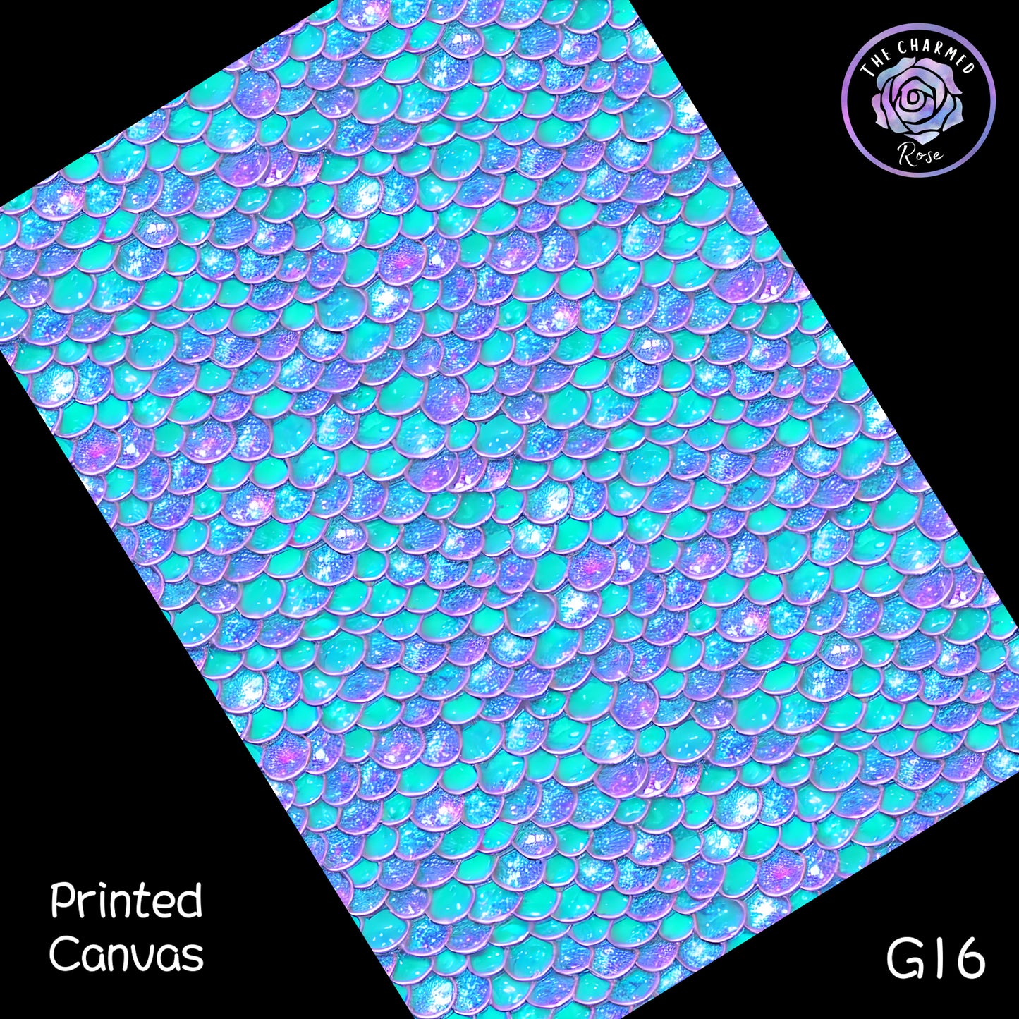 Glitzy Mermaid Scale print - Printed Canvas