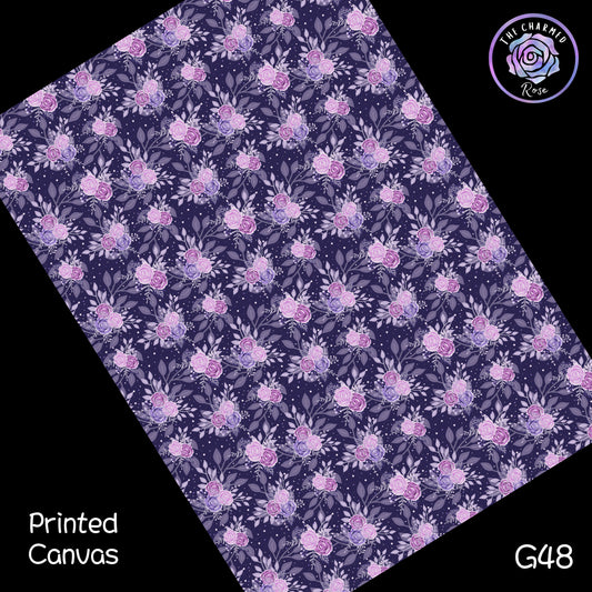 Purple Flowers - Printed Canvas