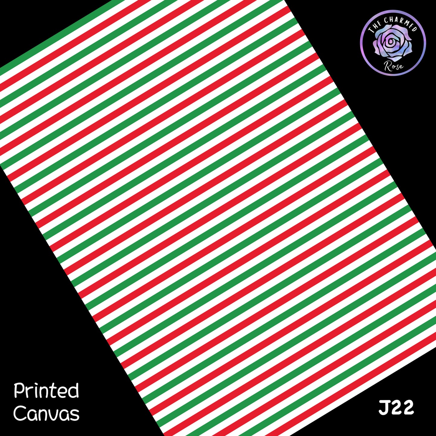 Christmas Stripe - Printed Canvas