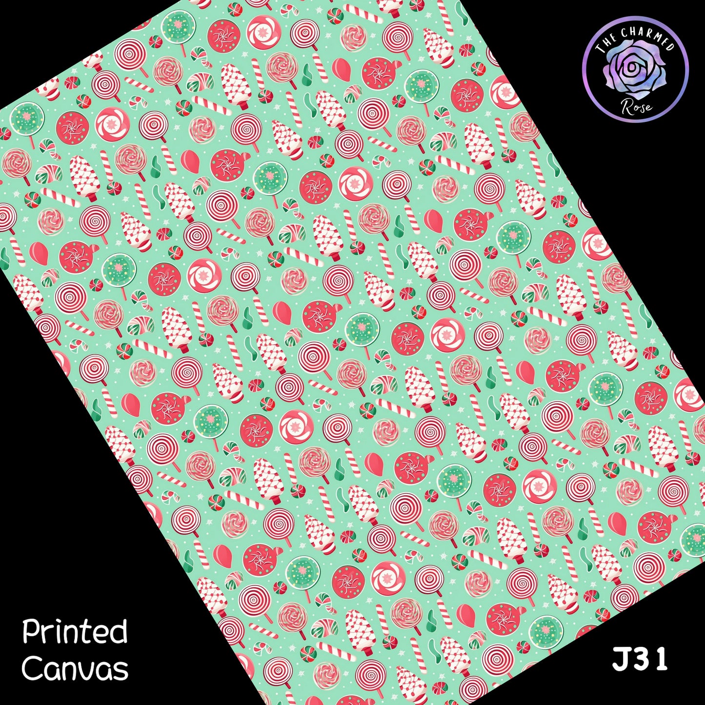 Christmas Candy Pattern - Printed Canvas