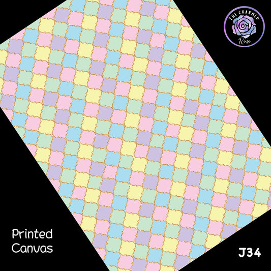 Fancy Sparkly Pastel Pattern - Printed Canvas