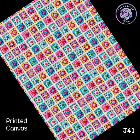 Crochet granny Square b - Printed Canvas