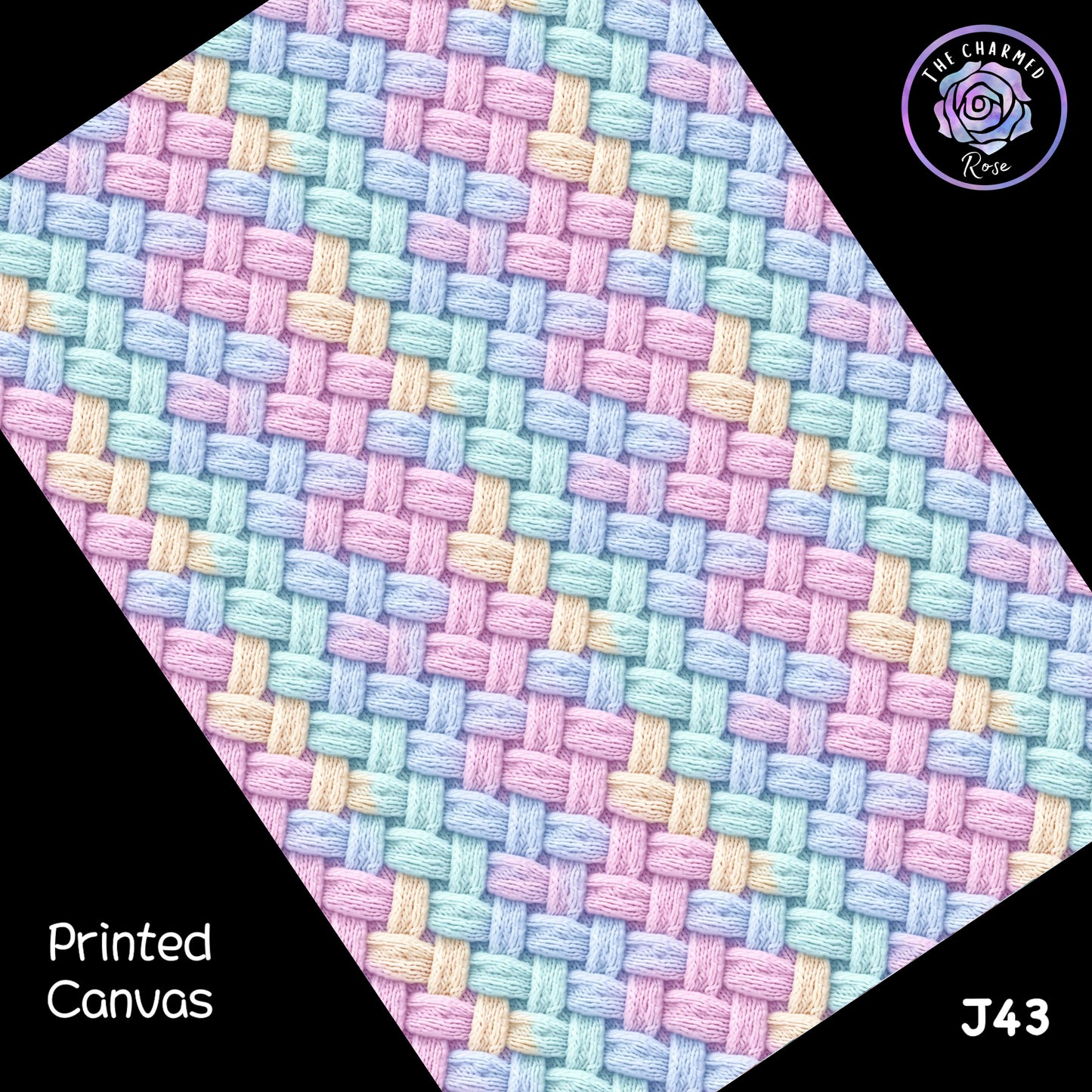 Wool Knitted Pastel Pattern - Printed Canvas