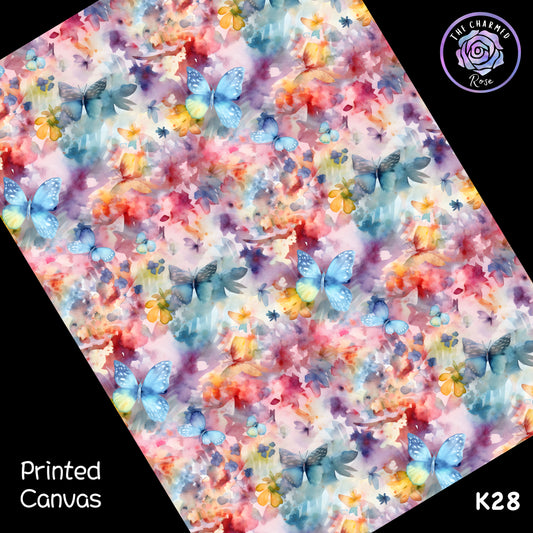 Whimsical Butterfly Florals C - Printed Canvas