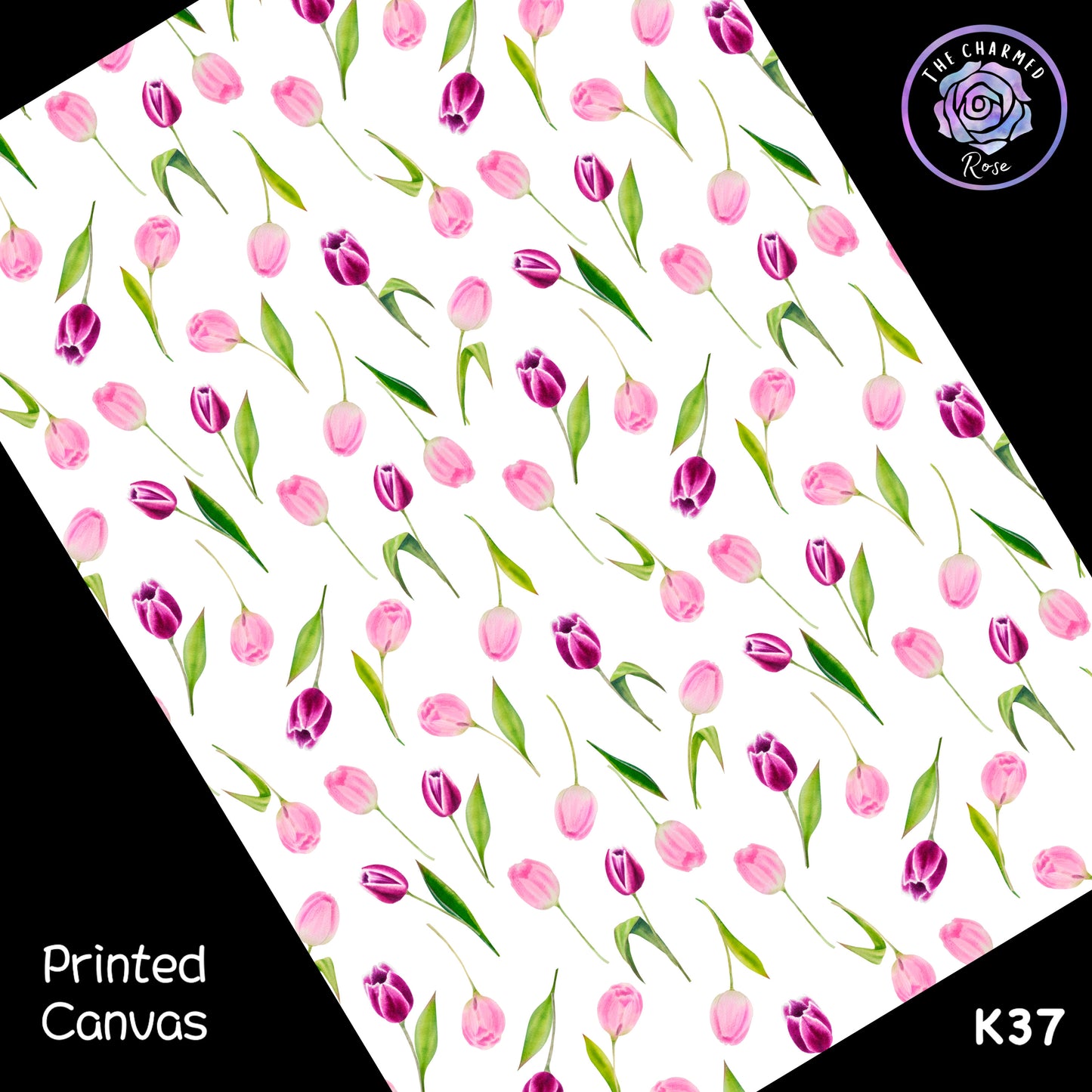 Pink & Purple tulips Flowers - Printed Canvas