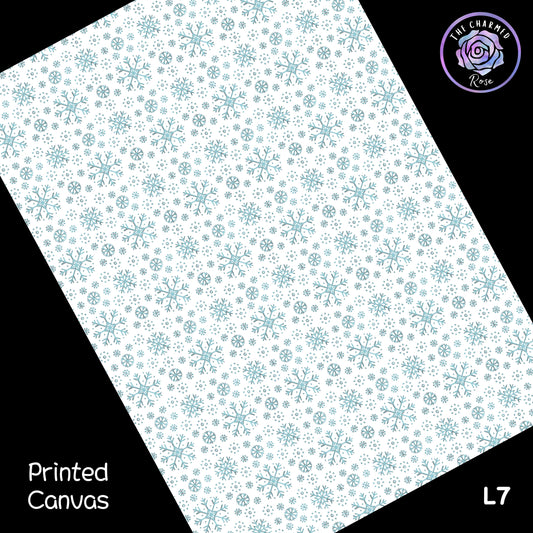 Pale Blue Snowflakes - Printed Canvas