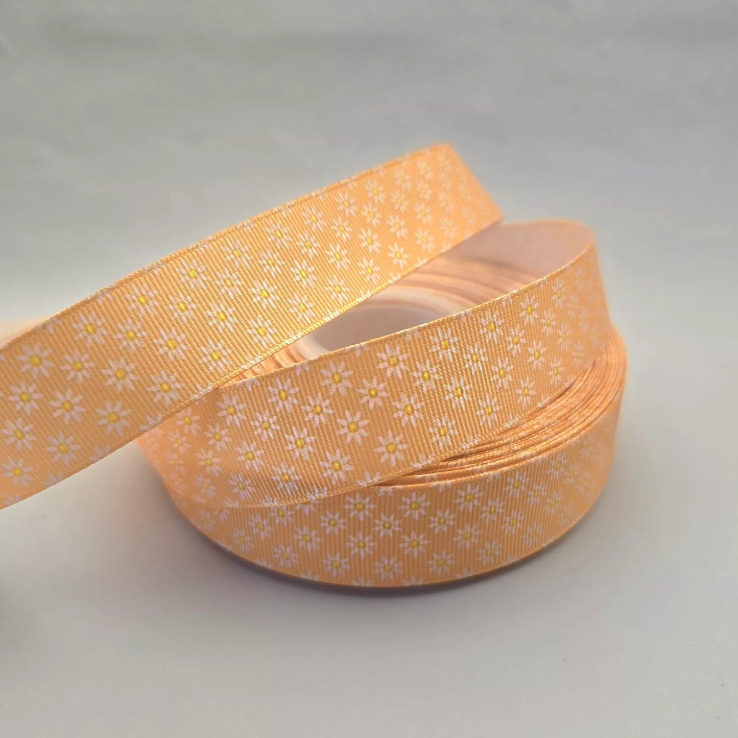 Grosgrain Ribbon 25mm 1inch Ribbon - Yellow daisies