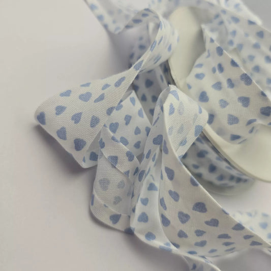 25mm Bias Binding Tape - Sweet Heart Blue.