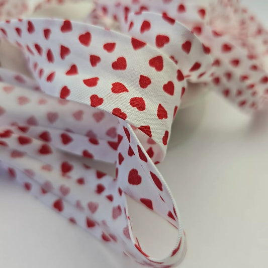 25mm Bias Binding Tape - Sweet Heart Red.