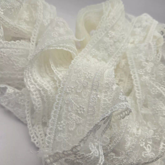 Luxury Lace Ribbon 40mm - White