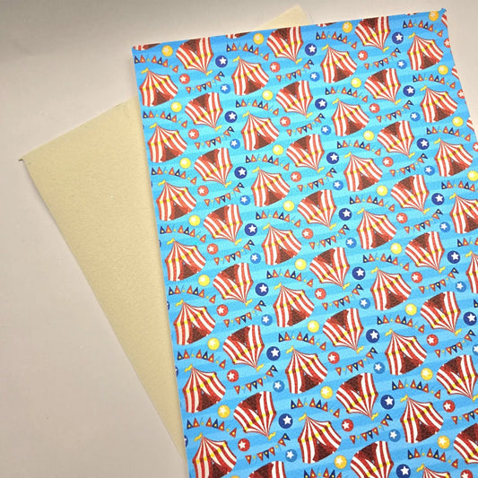 Discontinued Hair Bow Making Fabric. Faux Leather. Circus Big Top.