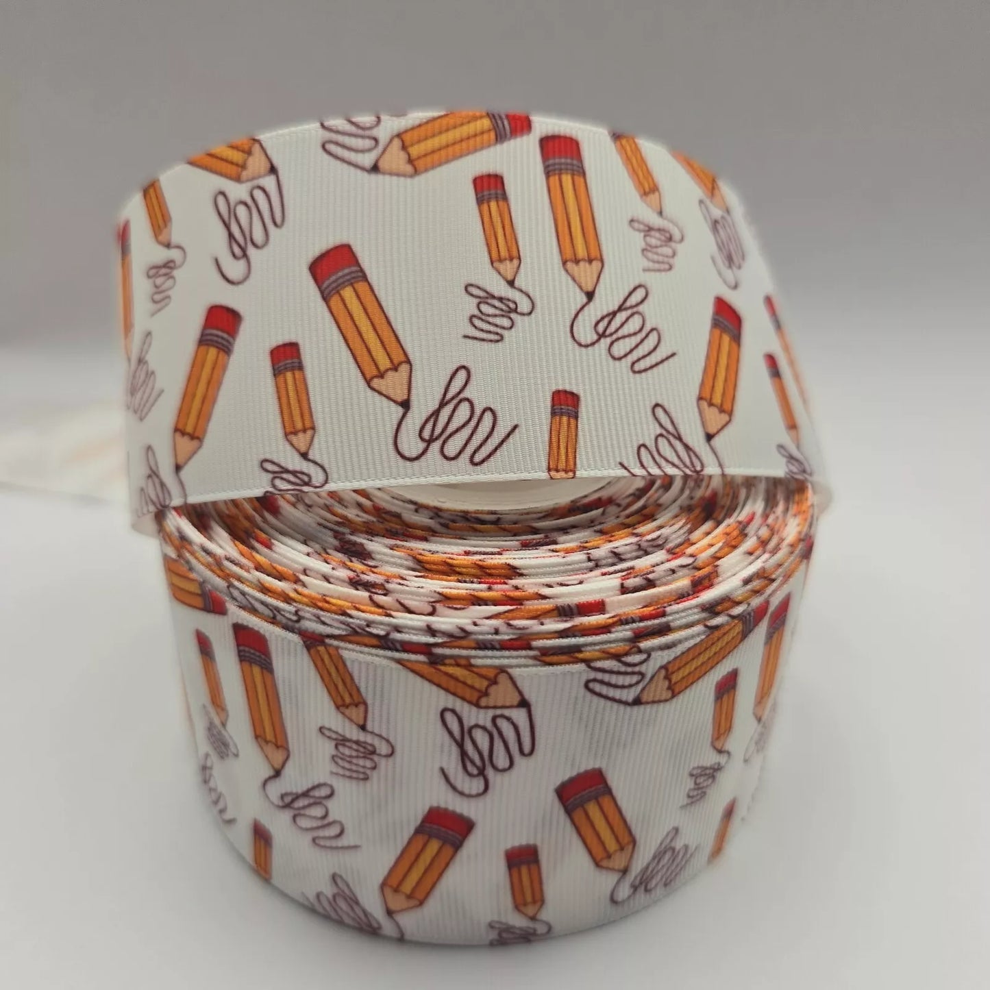 Grosgrain Ribbon 50mm 2inch Ribbon - School Pencils