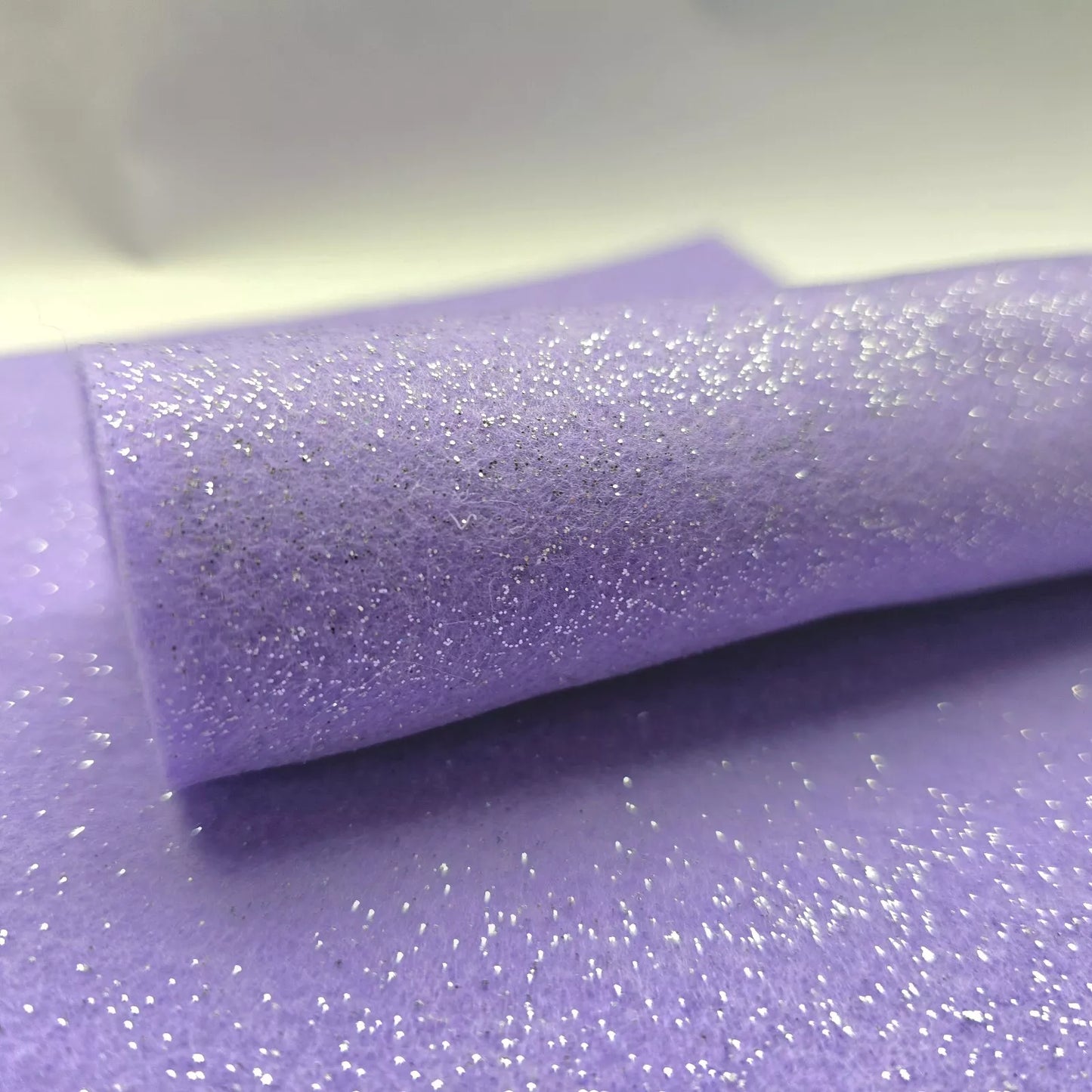 Hair Bow Making Fabric. Super Soft Glitter Felt. Lilac.