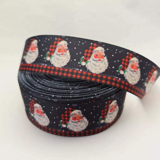 Grosgrain Ribbon 38mm 1.5inch Ribbon - Santa Plaid