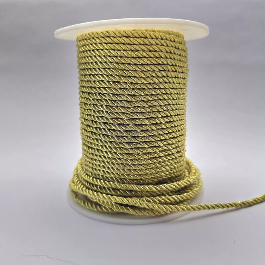 Fine Metallic Rope Cord 3mm - Gold