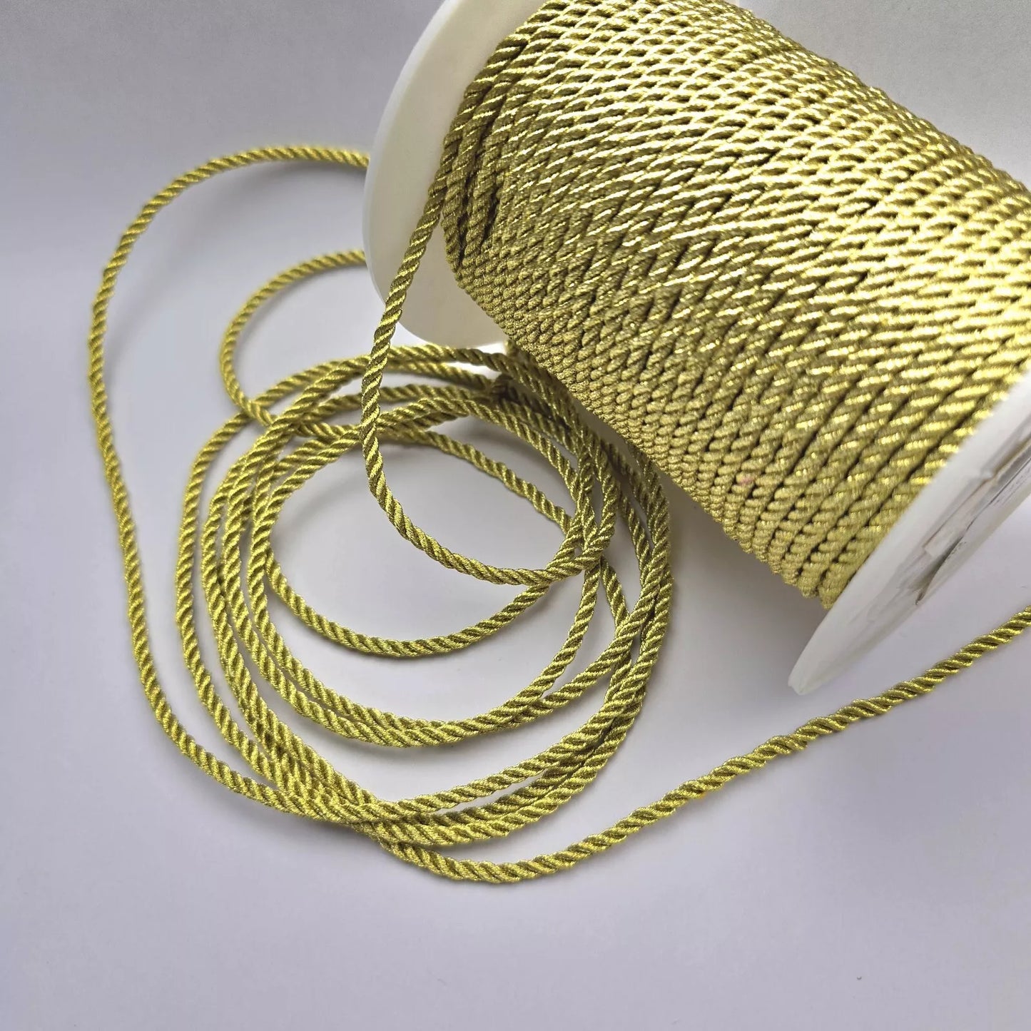 Fine Metallic Rope Cord 3mm - Gold