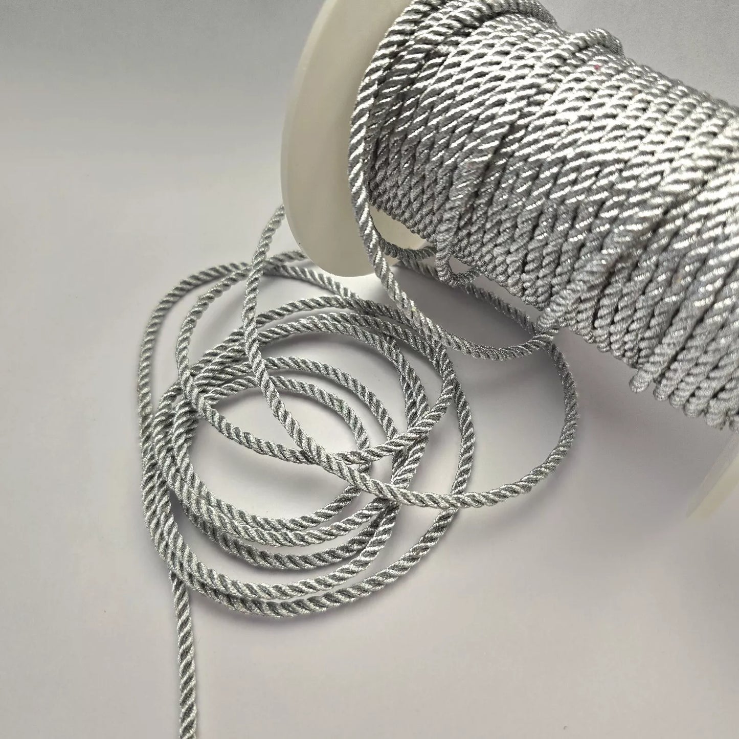 Fine Metallic Rope Cord 3mm - Silver