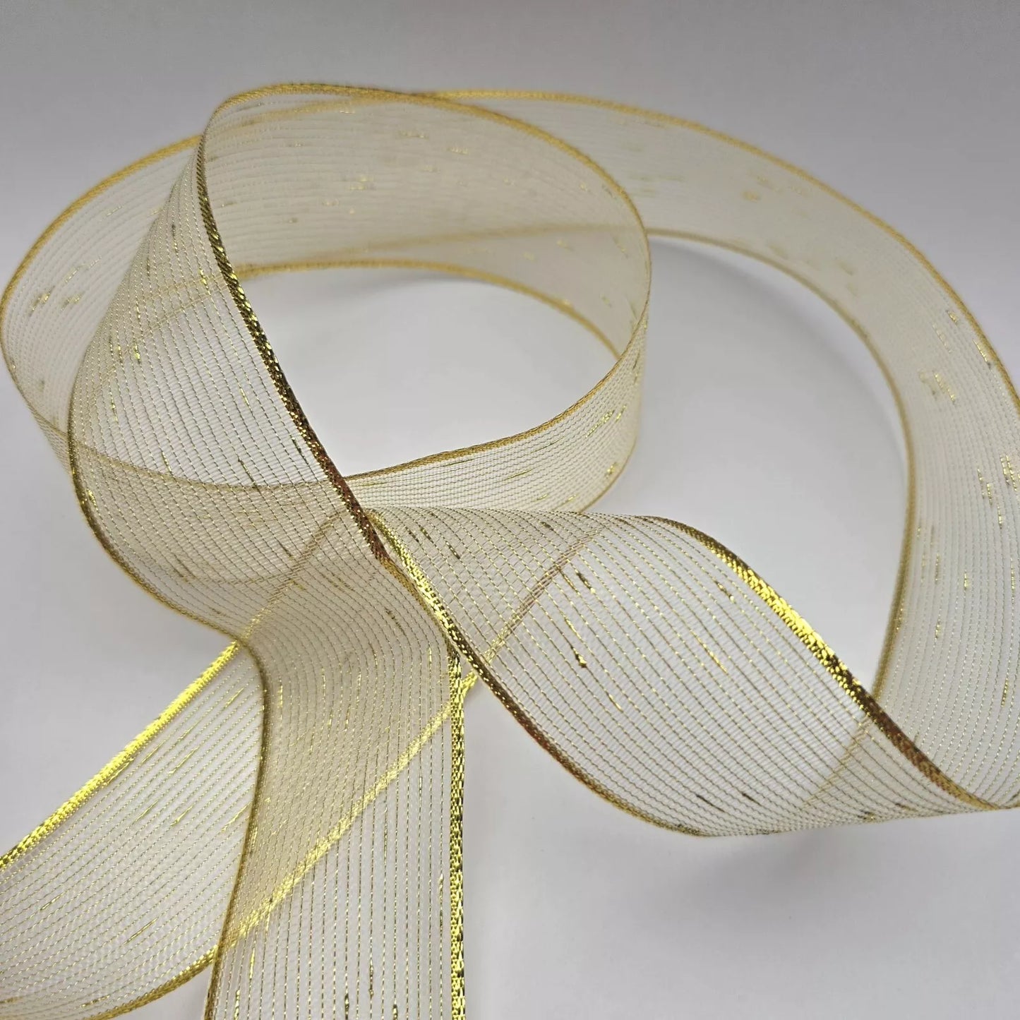 40mm Fleck Organza Golden Ribbon