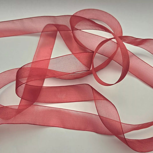 25mm organza Ribbon - ruby slipper red