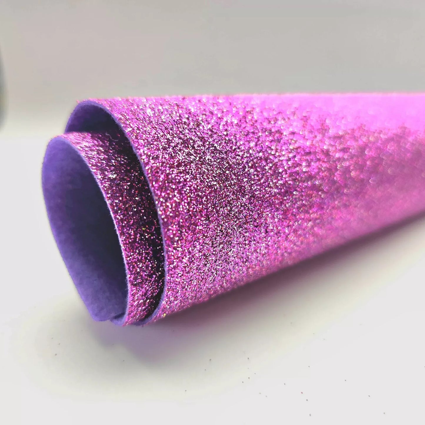 Hair Bow Making Fabric. Firm Glitter Felt. Magenta Purple.