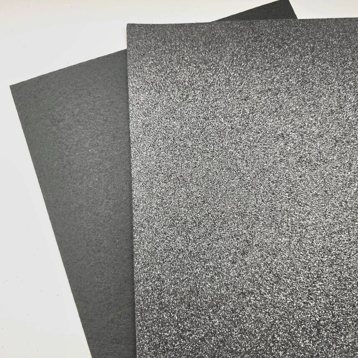 Hair Bow Making Fabric. Firm Glitter Felt. Black.