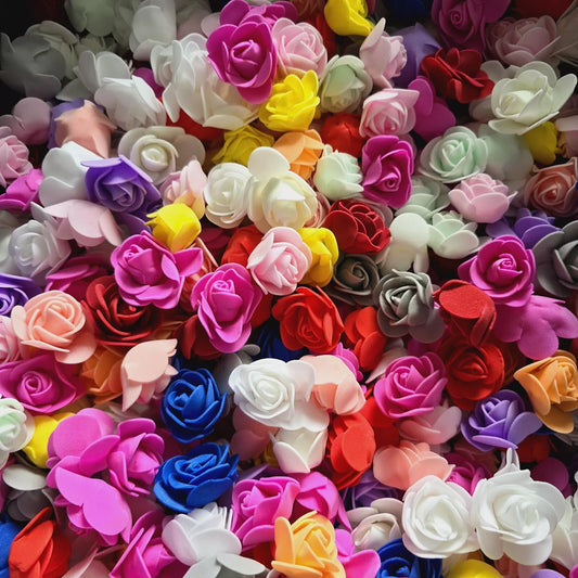 Pack Of 40 Foam Flowers - Mixed Colours.