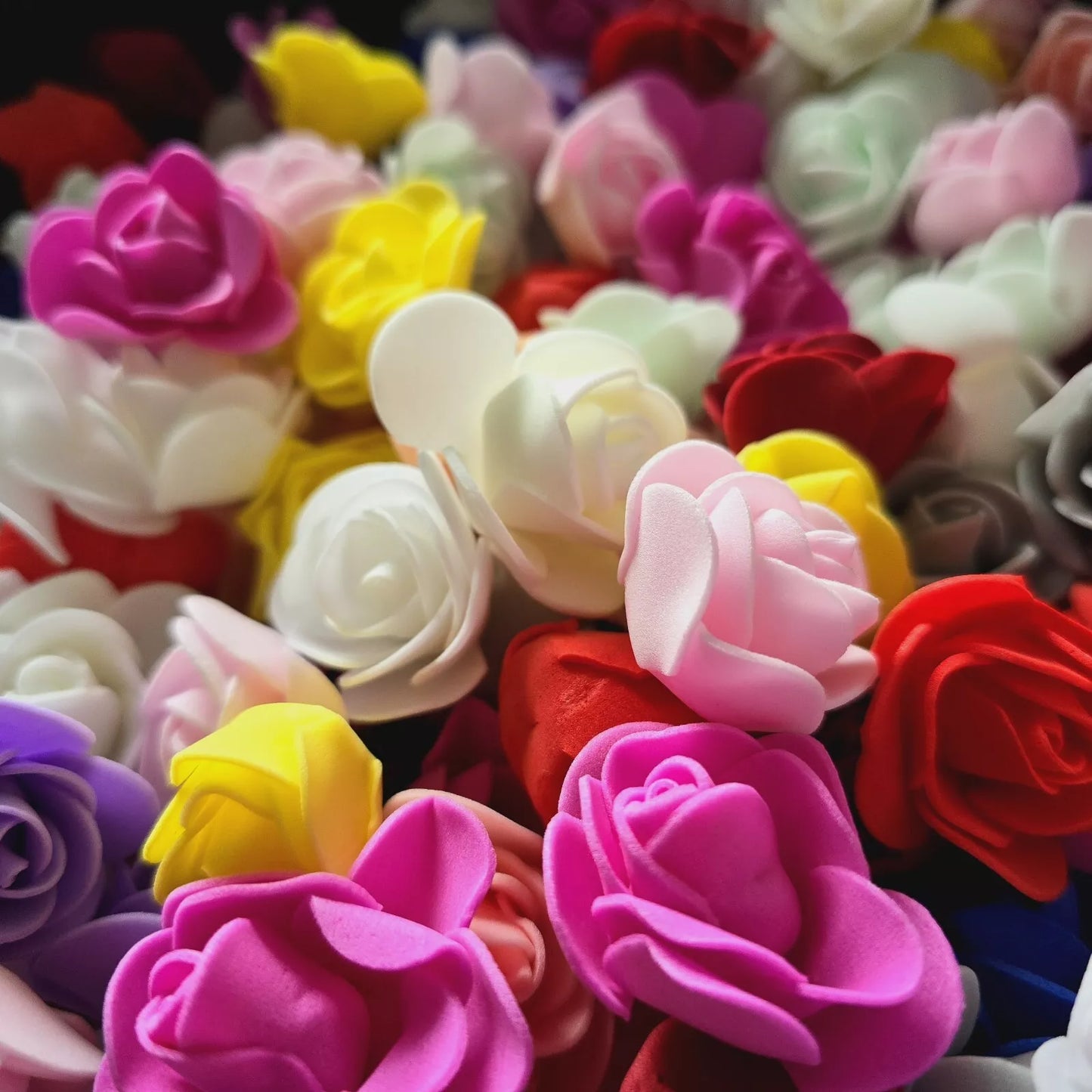 Pack Of 40 Foam Flowers - Mixed Colours.