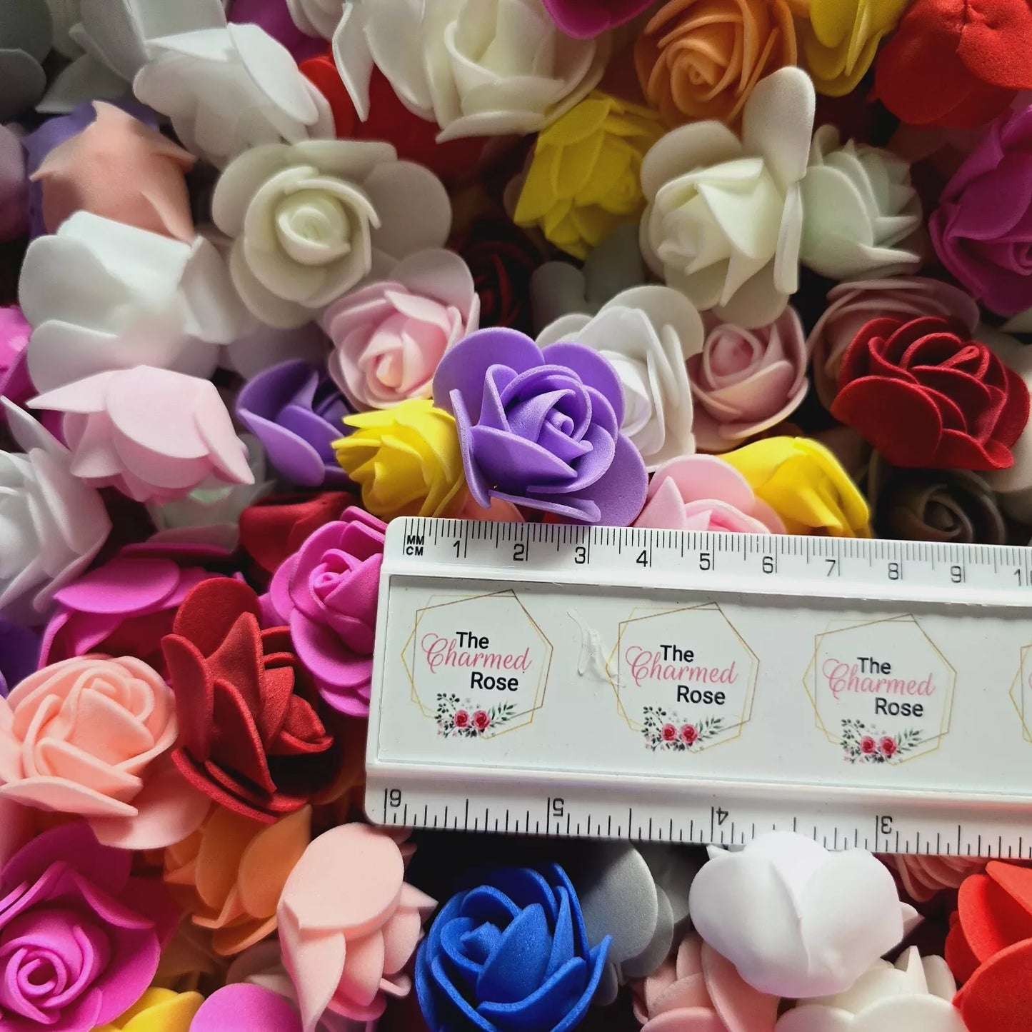 Pack Of 40 Foam Flowers - Mixed Colours.